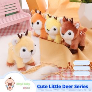 Cartoon Forest Animal Giraffe Plush Toy Deer Doll Ragdoll Backpack Pendant