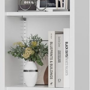 Aobabo Arch Display Bookcase With 2 Adjustable Shelves, Kitchen Pantry Storage Bookshelf For Dining Room, Home, Office, Kitchen, Study Room, Assembly Required, White