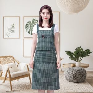 Extra Long And Fat Cotton Apron Suspender Kitchen Apron Adult Home Use Work Clothes