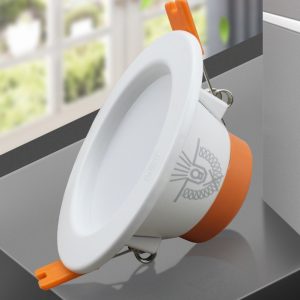 Lighting Variable Light With Three Colors Dimming LED Downlight White Jade Silver Edge