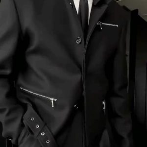 Black Biker Long Sleeve Jacket