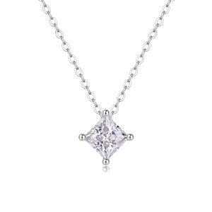 Stay Together - A Fashionable And Luxurious Diamond Jewelry Pendant Set With Square Moissanite S925 Sterling Silver.