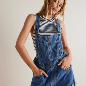 Loose Multi-pocket Overalls Jeans For Women