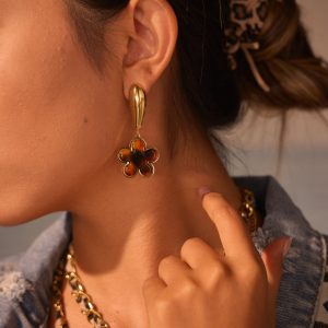 Tortoiseshell Resin Hawksbill Color Earrings