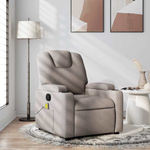 Massage Chair Taupe Fabric