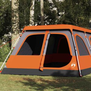Dome Family Tent 8 Persons Grey and Orange Quick Release