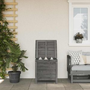 Garden Chest Anthracite 50x49x56.5 cm Solid Fir Wood