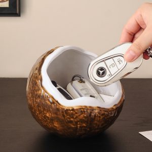 Coconut Ornaments Gathering Entry Hallway Key Storage Rack Living Room Desktop Ceramic Storage Box
