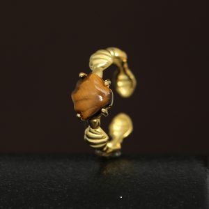 Shell White Shell Tiger Eye Cold Style Personality High Sense Ring