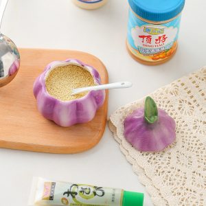 Ceramic Onion Seasoning Containers Household Kitchen With Cover Spoon