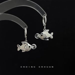 Bubble Fish Original Design Personalized Sweet Cool Style Niche Ins Simple Fish Earrings