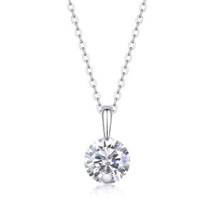 Star - A Fashionable And Luxurious Diamond Jewelry Pendant Set With 2-carat Moissan Diamond S925 Sterling Silver And Platinum Plating
