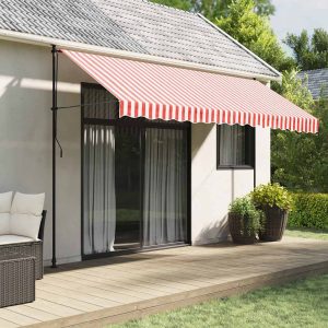 Awning Cover Red and White Striped 4x3 m