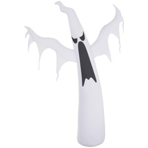 6FT Tall Halloween Inflatable White Ghost, Outdoor Blow Up Yard Decoration With LED Lights For Garden, Lawn, Party, Holiday