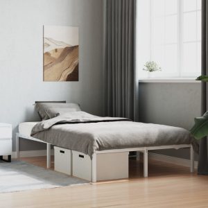 Metal Bed Frame White 120x200 cm