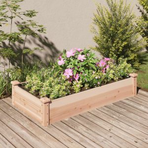 Raised Bed with Insert 120x60x25 cm Solid Fir Wood