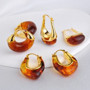Retro Affordable Luxury High-grade Maillard Amber Earrings