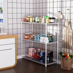 3 Tier Wire Shelving Unit, 1050 LBS NSF Adjustable Metal Garage Storage Shelves