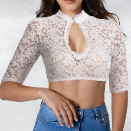 Women's Festival Lace-Stitched Small Shirt