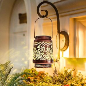 Solar Hummingbird Barn Lantern Outdoor Courtyard Decorative Waterproof Projection Lamp