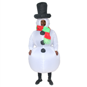 Christmas Snowman Inflatable Costume Blow Up Snowman Costume Fancy Snowman Dress  Jumpsuit Halloween Cosplay Outfit Gift-Only Supports Self-pickup.
