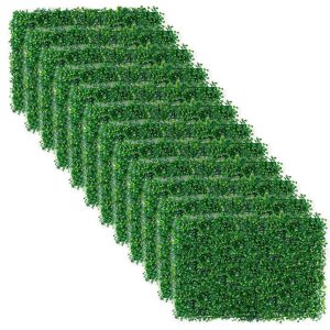 12Pcs Per Set 23.6x15.75in Artificial Boxwood Topiary Hedge Plant Grass Backdrop Fence Privacy Screen Grass Wall Decoration For Balcony Garden Fence