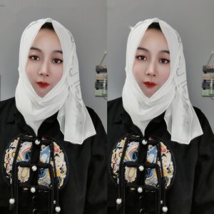 Letter New Pearl Chiffon Fabric Scarf