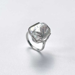 Zhuji Freshwater Baroque Shaped Pearl Ring