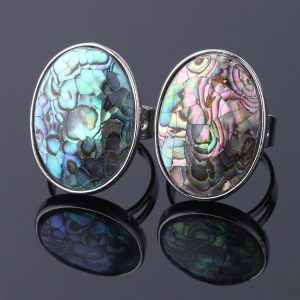 Natural Abalone Shell Adjustable Ring Ornament Women