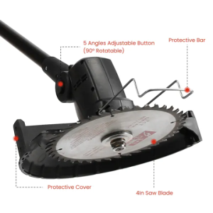 3-in-1 Cordless Electric Pole Saw & Mini Chainsaw & Grass Trimmer Kit With Adjustable Length 2Pcs 21V 1500mAh Batteries 4in 6in Chains Saw Blade 5Pcs Plastic Blades