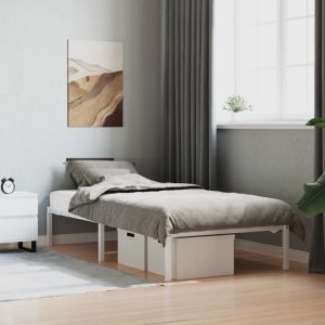 Metal Bed Frame White 90x200 cm