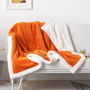 Striped Lambswool Double-layer Thickened Blanket