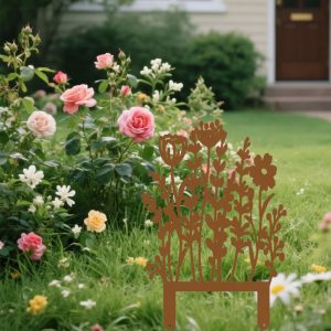 1PC Rustic Metal Wild Garden Stakes-Vintage Outdoor Decor For Lawns Flower Pots