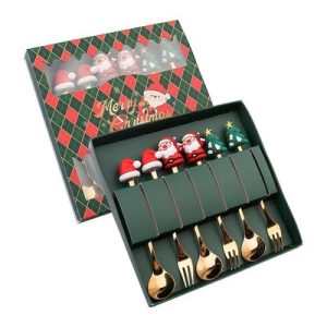 6Pcs Flatware Cutlery Set Mixing Stirring Spoon Style D