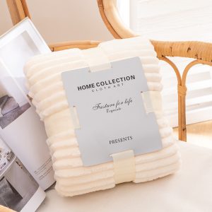 Solid Color Flannel Drawstring Blanket Nap Leisure Sofa Cover