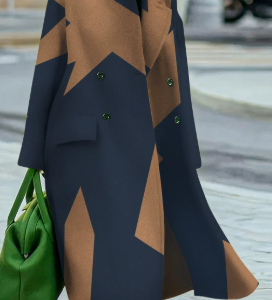 European And American Women's New Long Sleeved Large Woolen Overcoat