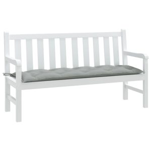 Garden Bench Cushion Melange Light Grey 150x50x7 cm Fabric
