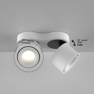 Led Double-headed Ceiling Lamp Spotlight Punch Free