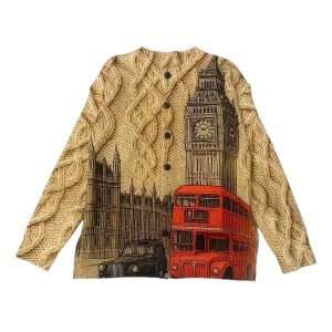 Color Printed Light And Transparent Sweater