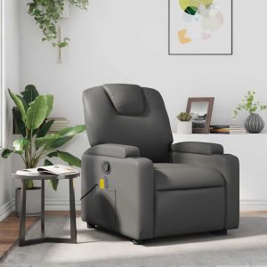 Massage Chair Grey Faux Leather