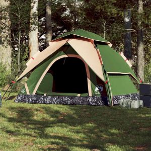Dome Camping Tent 5 Persons Green Quick Release