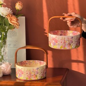 Portable Fruit Basket Ceramic Fruit Plate Tea Table Snacks Pastry Home Ornaments