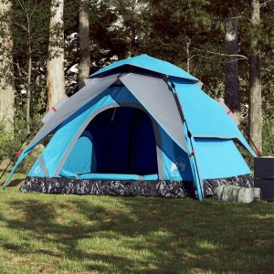 Dome Camping Tent 5 Persons Blue Quick Release