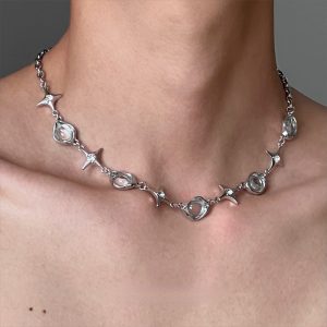 Asterism Bubble Irregular Metal Cold Style Hip Hop Men And Women Clavicle Chain