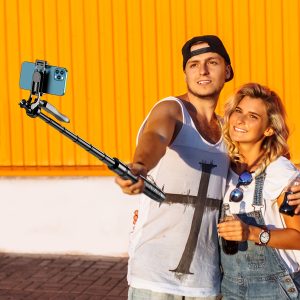 61 Selfie Stick Tripod, All In One Extendable Phone Tripod Stand With Wireless Remote  Rotation For IPhone And Android Phone Selfies, Video Recording, Vlogging, Live Streaming, Aluminum, Black