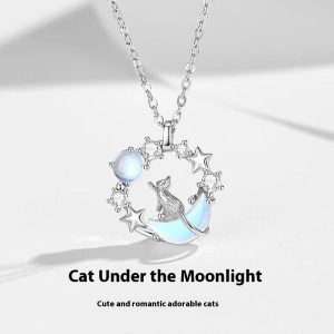 Light Luxury Exquisite Cold And Clear Feeling No Fading Cat Necklace