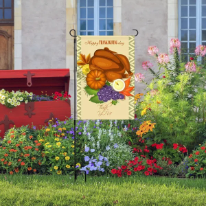 Garden Flag Stand Flagpole Weatherproof Wrought Iron Coated