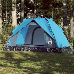 Dome Camping Tent 2 Persons Blue Quick Release