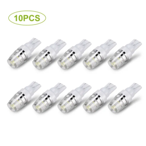 10PCS T10 LED Bulbs 194 LED Lights 12V 1W 5730 Xenon White Wedge