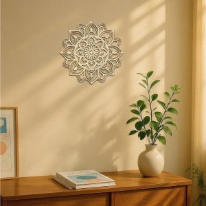 Hand-Hammered Moroccan Metal Mandala Wall Art - Bohemian Living Room Decor